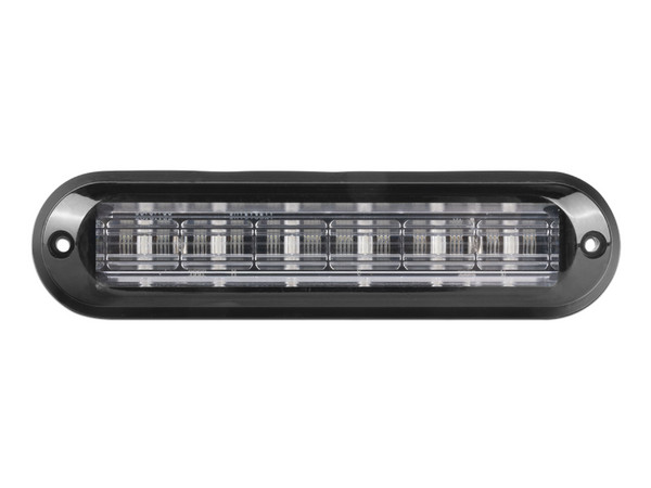 Luz Auxiliar Epcom Ultra Brillante para Exterior, de 6 LEDs, Color Rojo, con mica transparente y bisel negro, IP67.