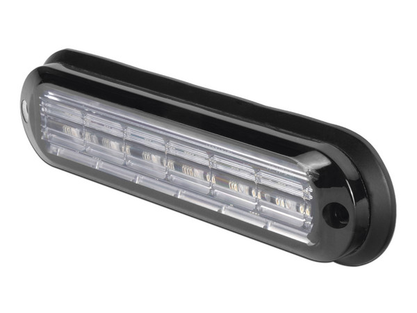 Luz Auxiliar Epcom Ultra Brillante para Exterior, de 6 LEDs, Color Rojo, con mica transparente y bisel negro, IP67.