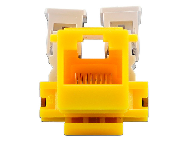 Conector Enson Jack RJ-45 Cat6, de impacto. Color Amarillo.