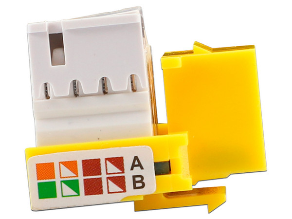 Conector Enson Jack RJ-45 Cat6, de impacto. Color Amarillo.