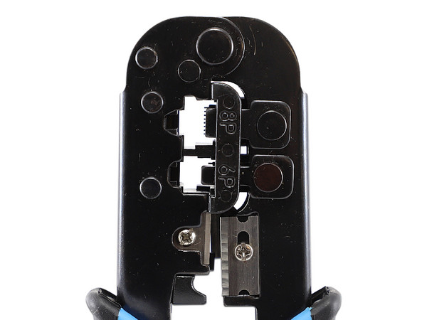 Pinza Ponchadora Enson ENS-NT02 Para Conectores RJ45, Con Navaja de Corte, Color Negro.