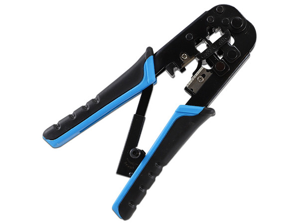 Pinza Ponchadora Enson ENS-NT02 Para Conectores RJ45, Con Navaja de Corte, Color Negro.