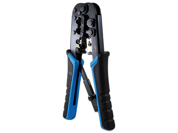 Pinza Ponchadora Enson ENS-NT02 Para Conectores RJ45, Con Navaja de Corte, Color Negro.
