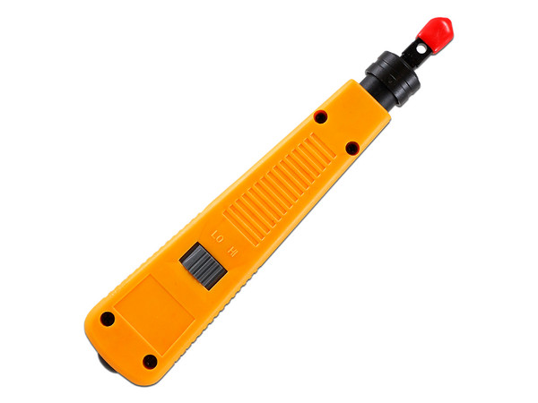 Pinza Ponchadoras de Jack Enson ENS-TL057, Para UTP y FTP, Cuchilla Doble 110 y 66, Color Amarillo.