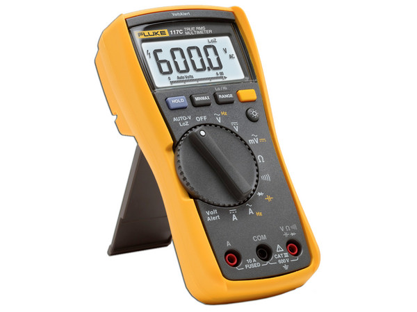 Multímetro Digital Fluke 117 con Detector de Voltaje sin Contacto, Uso con Voltaje Máximo de 600 V, Pantalla LED Retroiluminada.