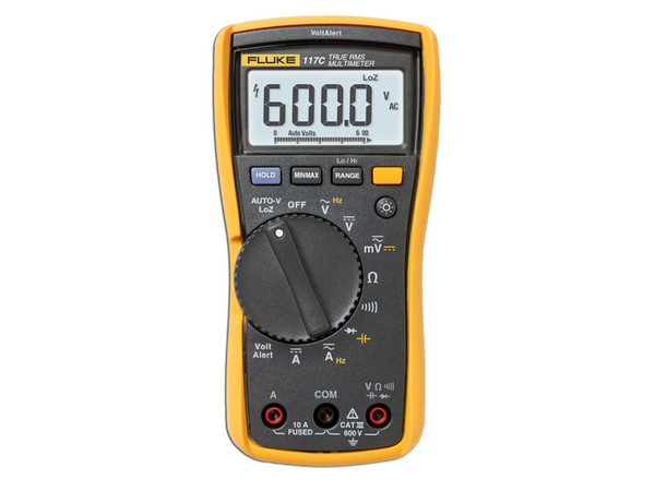 Multímetro Digital Fluke 117 con Detector de Voltaje sin Contacto, Uso con Voltaje Máximo de 600 V, Pantalla LED Retroiluminada.