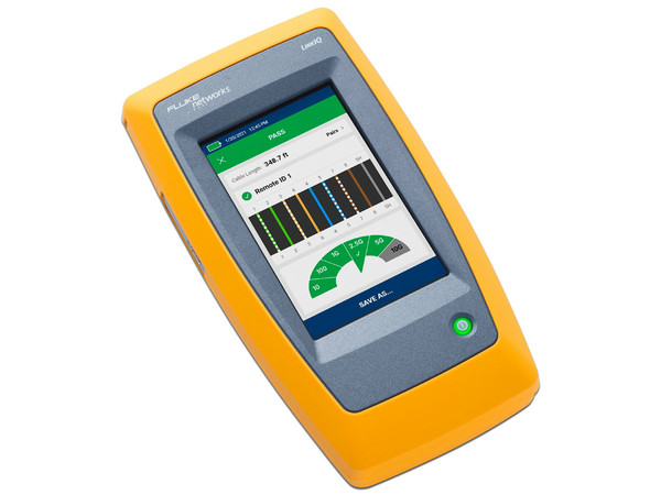 Probador de Cables Fluke Networks LIQ-100 para Verificar Rendimiento de Cableado Hasta 10Gbps Basado en Frecuencia, Pantalla Multitáctil a Color.
