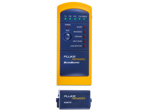 Probador de mapas de cableado Fluke Networks MicroMapper de par trenzado.