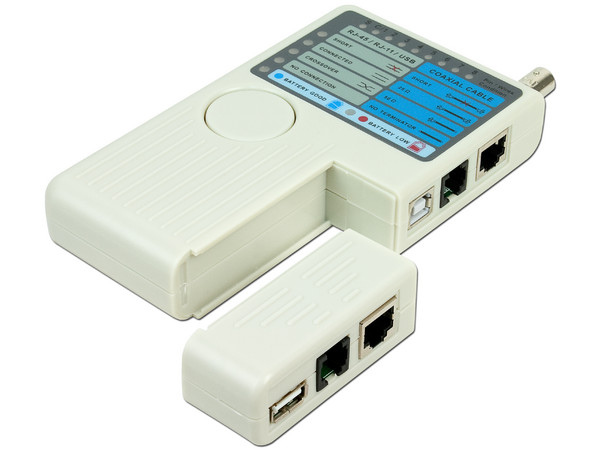 Probador de Cables Intellinet 4 en 1, RJ-11, RJ-45, USB y BNC.