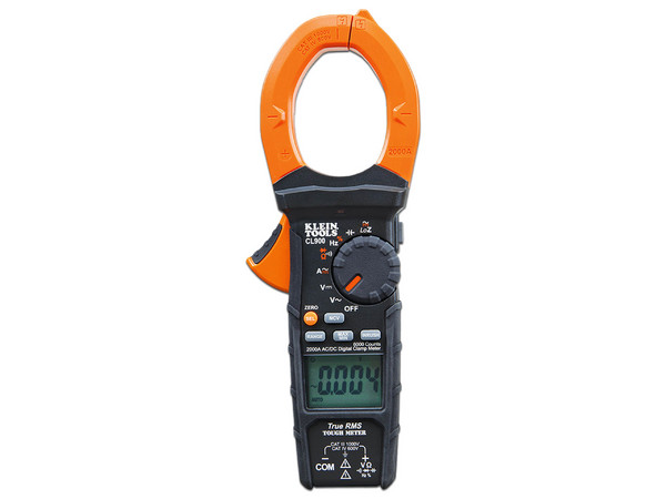Multímetro Digital de Gancho Klein Tools de Rango Automático, Hasta 2000 A, Media Cuadrática Real, Color Negro/Naranja.