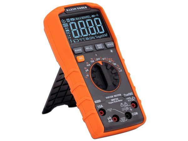 Multímetro Digital Klein Tools MM720 de Rango Automático con TRMS 1000V Medición de Temperatura y Baja Impedancia.