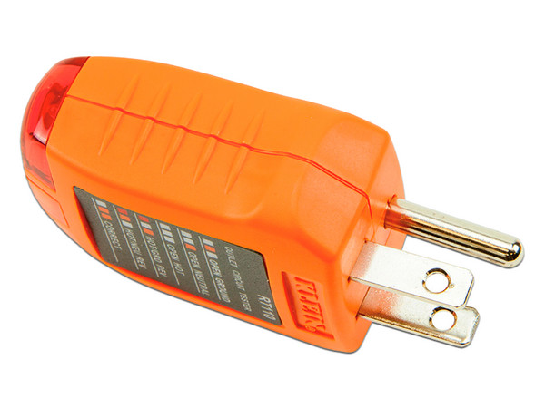 Probador de Tomacorrientes Estándar KLEIN TOOLS RT-110, Secuencia de Luces para Indicar un Cableado.