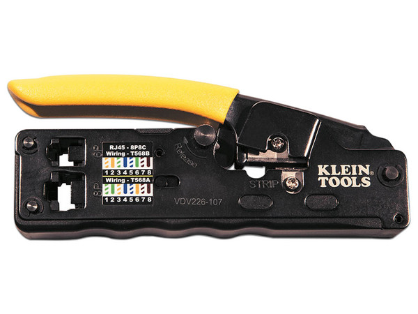Ponchadora Compacta Klein Tools VDV-226-107, Con Matraca, RJ45 y RJ11/12, Diseño Ergonómico.