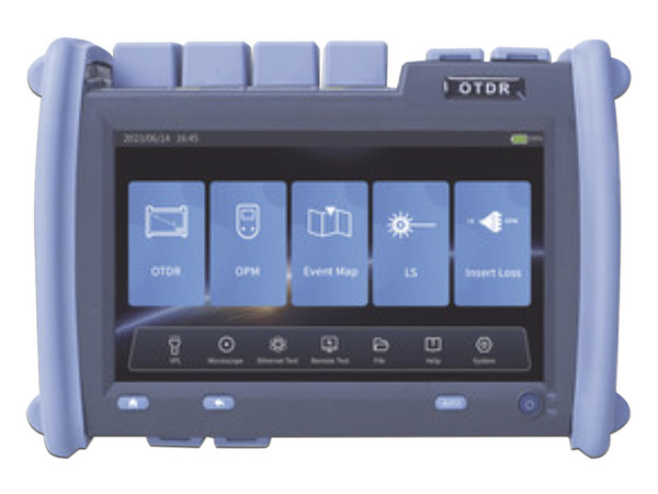 Reflectómetro (OTDR) PRO de Alto Rendimiento para enlaces de Fibra Óptica Monomodo, Soporta pruebas en Fibra Óptica viva, Función VFL, Función OPM.
