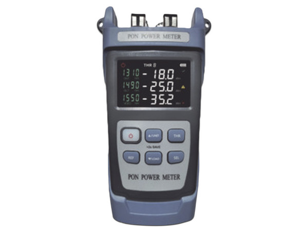 Medidor de Potencia Óptica (OPM) LinkedPro para Fibra Óptica en Redes FTTx, soporta 3 longitudes de Onda: 1310nm, 1490nm y 1550nm, compatible con Conectores SC y FC.