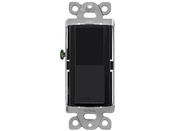 Apagador Lutron CA-1PS-BL-S de Un solo polo, Soporta hasta 15A. Color Negro.