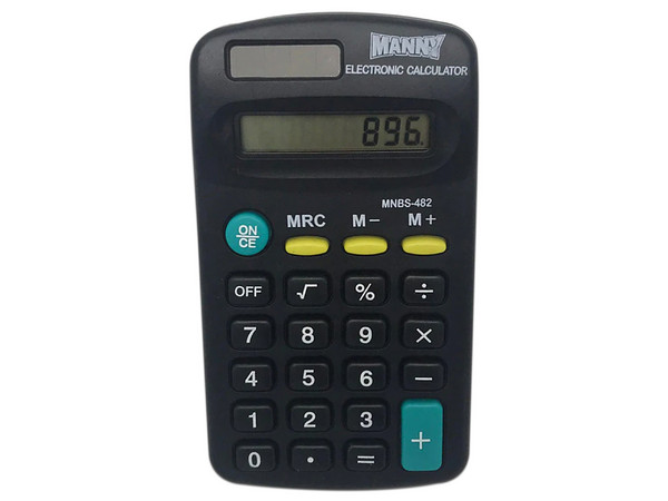 Calculadora Electrónica Básica Manny, 8 dígitos. Color Negro.