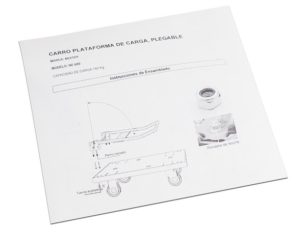 Carro de plataforma para carga Nextep NE-600, soporta hasta 150kg.