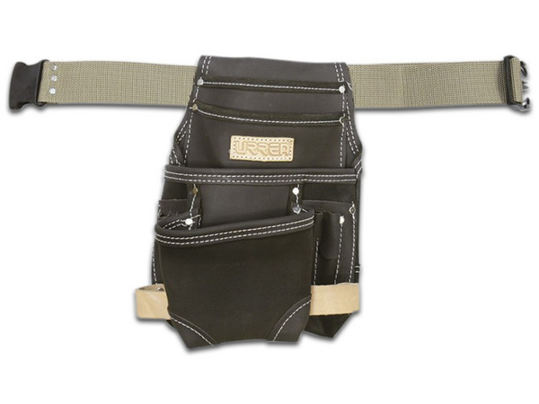 Estuche Portaherramientas URREA SYS-BN138 de Piel Aceitada con Cinturón de 10 Bolsillos.
