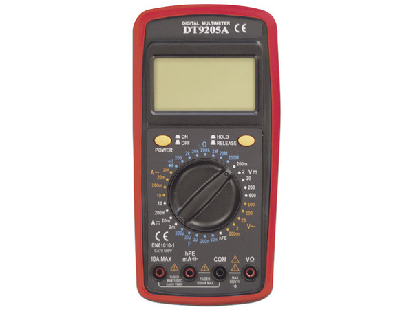 Multímetro Precision DT9205A Digital Compacto 600 Vcc con Pantalla LCD (No incluye Batería).