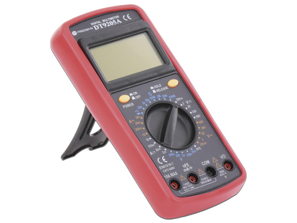 Multímetro Precision DT9205A Digital Compacto 600 Vcc con Pantalla LCD (No incluye Batería).