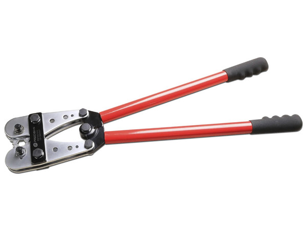 Pinza Ponchadora Precision PST-H01-010 para crimpar terminales, para cables de calibres 8 AWG a 4/0 AWG. Color Rojo.