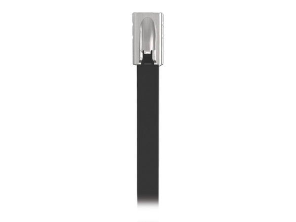 Cincho Pan-Steel de Acero Inoxidable 316 Panduit, de 521mm x 4.6mm, Exterior Resistente a Rayos UV, Paquete de 100pz, Color Negro.