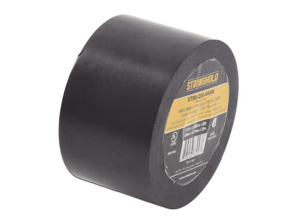 Cinta Eléctrica Stronghold para Aislar, Ancho de 50mm, Longitud de 20m, PVC. Color Negro.