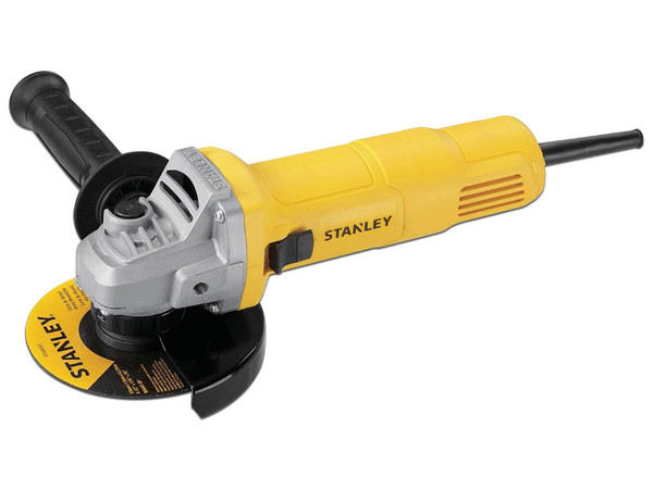 Esmeriladora Angular Stanley SG6115-B3 de 4.5 Pulgadas con Potencia de 600 W, Velocidad Máxima de 12000 RPM y Función de Bloqueo. Color Negro/Amarillo.