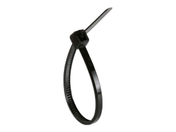 Cinchos sujeta cables Steren TY25 de 19cm, 100 piezas. Color Negro.