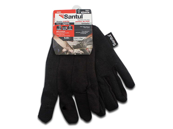 Guantes de Poliéster Santul con puntos de PVC, unitalla, color negro