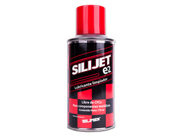 Limpiador y Lubricante en aerosol Silimex Silijet E-2 para componentes metálicos, de 170ml.
