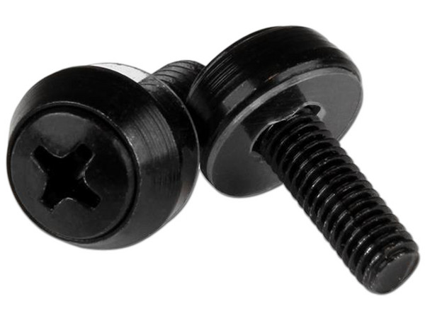 Paquete de 50 tornillos de montaje M5x12mm para racks y gabinete de servidor. Color Negro.