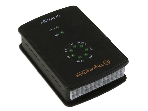 Probador de Fuentes de Poder Thermaltake Dr. POWER conectores Molex, Floppy, SATA, P4, 20 y 24-pin.