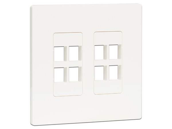 Placa frontal Tripplite N080-208 keystone de 8 puertos TAA. Color Blanco.