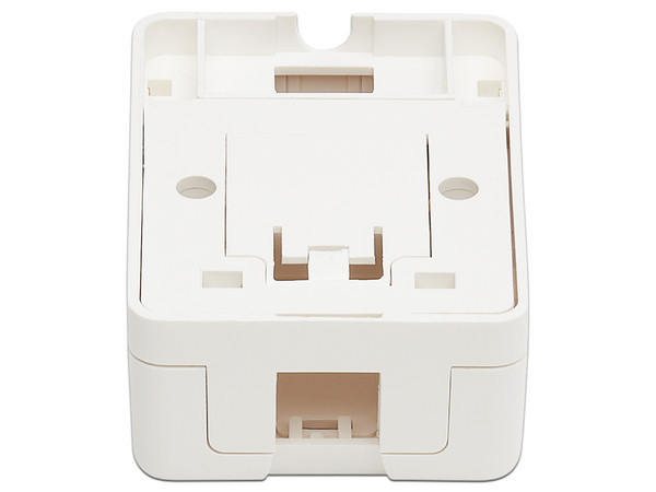 Caja de pared Tripplite N082-001-WH de 1 puerto Keystone, instalación en superficie. Color Blanco.