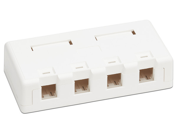 Caja de Conexiones Tripp Lite N082-004-WH de 4 puertos, para Conectores Keystone. Color Blanco.
