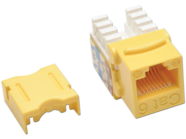 Enchufe hembra con diseño angular estilo Punch Down 110 Cat6/Cat5e, amarillo