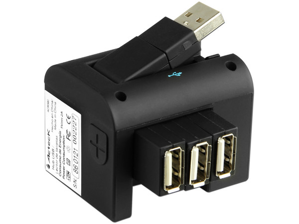 Combo Acteck Black Connect ACR580 Lector de Memorias y Hub de 3 Puertos USB 