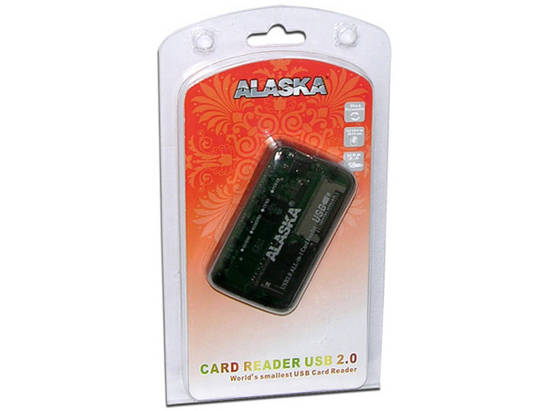 Lector de Memorias Externo Alaska 6 en 1, Lee y Graba en Memorias Flash, USB 2. Color Transparente Oscuro