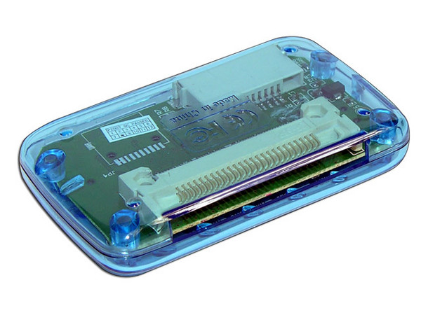 Lector de Memorias Externo Alaska 6 en 1, Lee y Graba en Memorias Flash, USB 2. Color Azul Transparente
