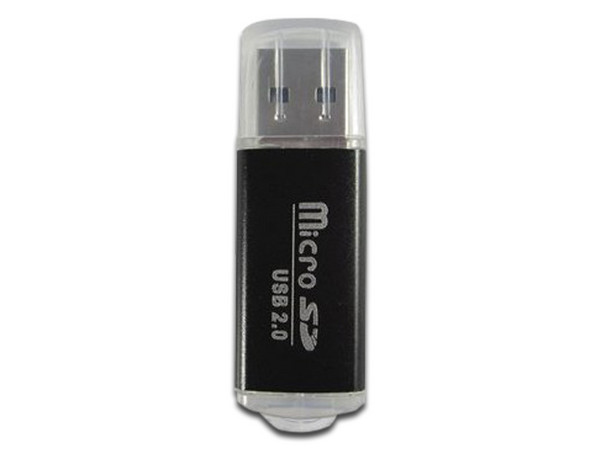 Lector de Tarjetas Micro SD BROBOTIX 345673N, USB 2.0, Color Negro.
