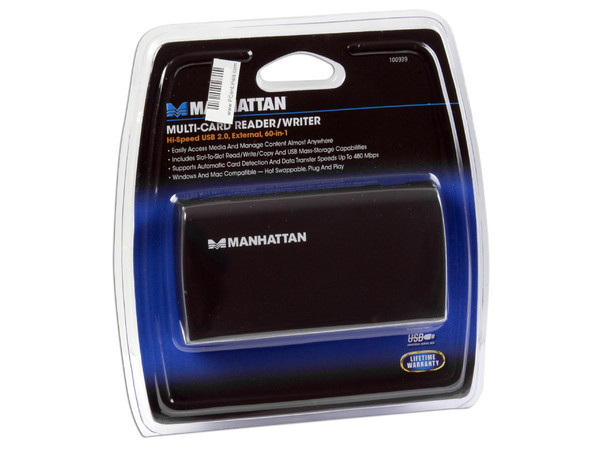 Lector de Memorias Externo Manhattan 60 en 1, Lee y Graba en Memorias Flash, USB 2.0