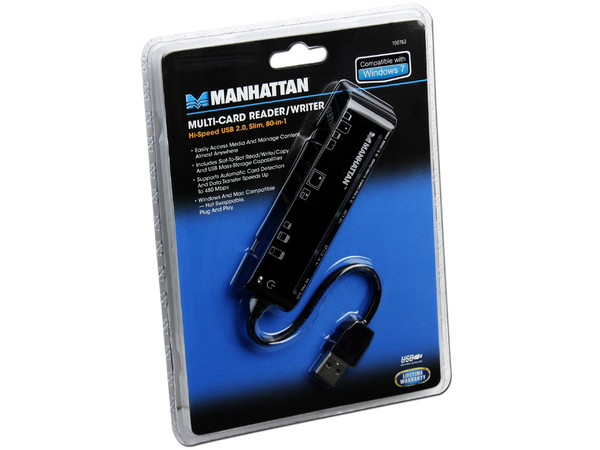 Lector de Memorias Externo Manhattan 80 en 1, Lee y Graba en Memorias Flash, USB 2.0