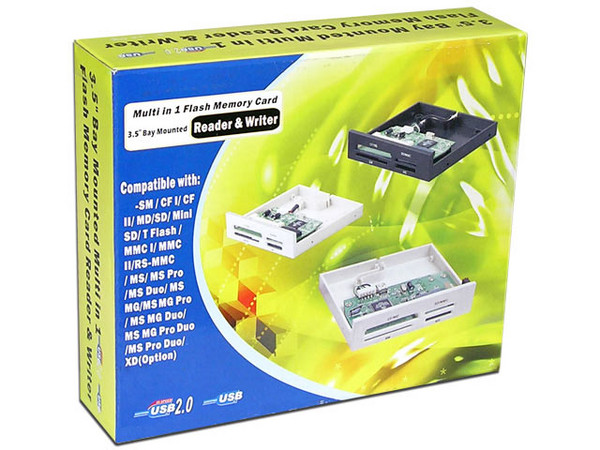 Card Reader Interno, Unidad 6 en 1  Lee y Graba en memorias Flash, conector USB Interno, OEM (Sin Caja)