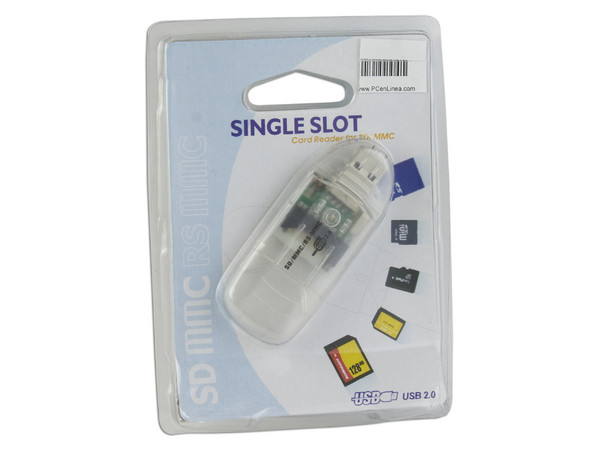  Lector de Memorias USB 2.0 lee SD, SDHC, MMC, RS-MMC. Color Blanco