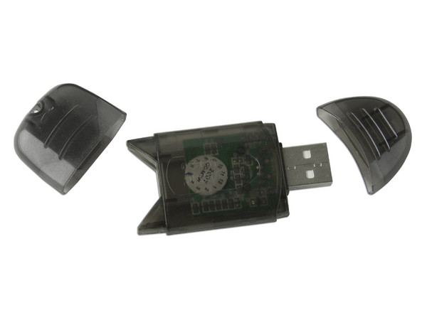 Lector de Memorias USB 2.0 lee SD, SDHC, MMC, RS-MMC. Color Negro