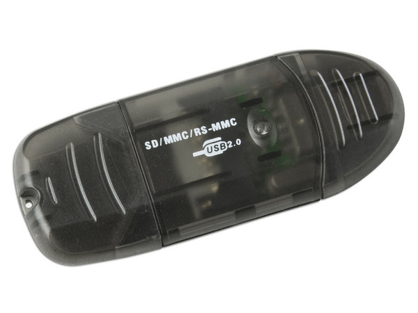 Lector de Memorias USB 2.0 lee SD, SDHC, MMC, RS-MMC. Color Negro