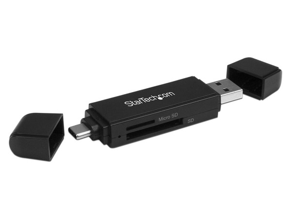 Lector Grabador USB 3.0 USB-C Tipo C y USB-A de Tarjetas de Memoria Flash SD Micro SD, Alimentado por USB