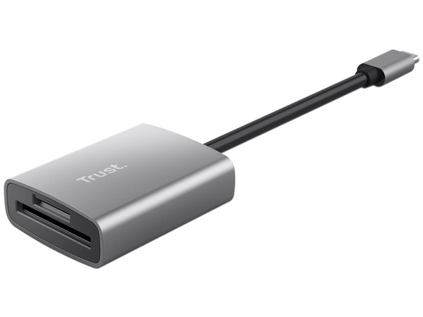 Lector de Tarjetas USB Trust Dalyx 24136 Con Interfaz USB-C y Transferencia de 140 Mbit/s. Color Aluminio.